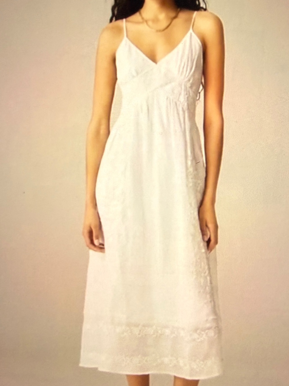 J. CREW Embroidered Midi Dress in Ramie White 18